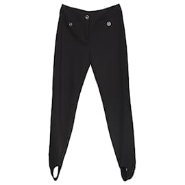 Chanel-Pantalones con estribo Chanel en lana negra-Negro