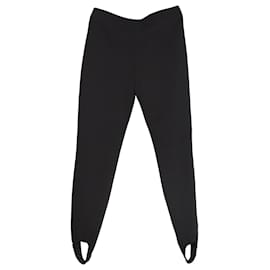 Chanel-Pantaloni con staffa Chanel in lana nera-Nero