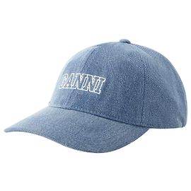 Boné com logotipo - Ganni - Algodão - Denim Azul