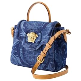 Versace-La Medusa Tasche – Versace – Baumwolle – Blau-Blau