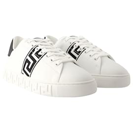 Versace-Greca Sneakers - Versace - Leather - White-White