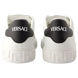 Versace-Greca Sneakers - Versace - Leather - White-White
