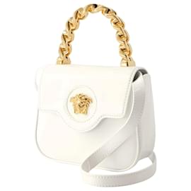 Versace-La Medusa Mini-Tasche – Versace – Leder – Weiß-Weiß