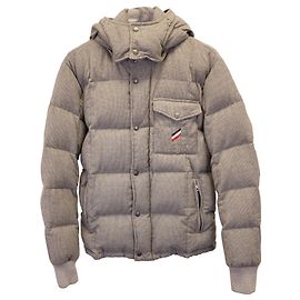 Moncler Cezanne Quilted Down Jacket in Grey Wool Grey