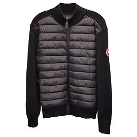 Canada Goose Hybridge Knit Packable Jacke aus schwarzer Merinowolle Schwarz