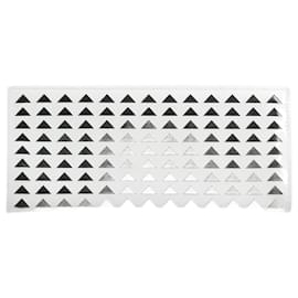 Alaïa-Clutch de piel con estampado de triángulos blancos-Blanco