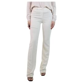 Valentino-Pantaloni in crêpe color crema - taglia UK 10-Crudo