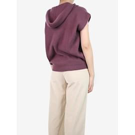 Brunello Cucinelli-Purple bejewelled hooded vest - size UK 10-Purple