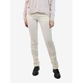 Saint Laurent-Pantaloni in lana color crema - taglia UK 10-Crudo