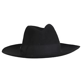 Borsalino Black felt Fedora hat - size EU 56 Black