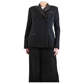 Autre Marque-Black double-breasted blazer - size UK 8-Black
