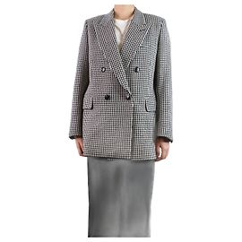 Ami Black houndstooth wool blazer - size UK 10 Black