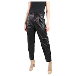 Anine Bing-Pantalon en cuir taille haute noir - taille UK 12-Noir