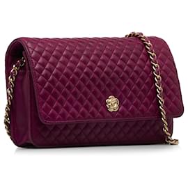 Chanel-Chanel Purple Camellia Wallet On Chain-Purple