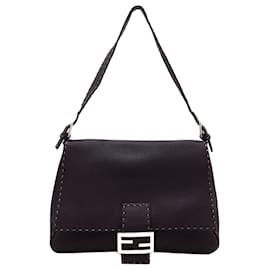 Fendi-Fendi Cuir Marron Selleria Mamma Forever-Marron,Marron foncé
