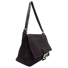 Fendi-Fendi Cuir Marron Selleria Mamma Forever-Marron,Marron foncé