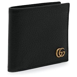 Gucci-Petit portefeuille en cuir noir GG Marmont Gucci-Noir