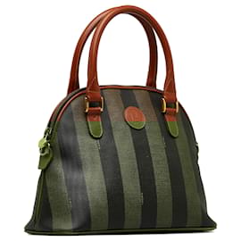Fendi-Fendi Brown Pequin Sac à main-Marron