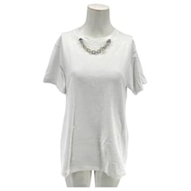 Louis Vuitton-LOUIS VUITTON Camiseta blanca con detalle de cadena TXL-Blanco