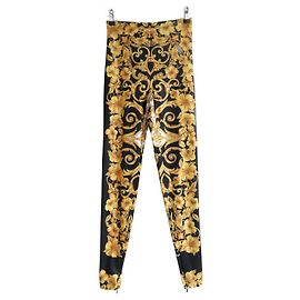 Versace Leggings mit Barock-Print Schwarz