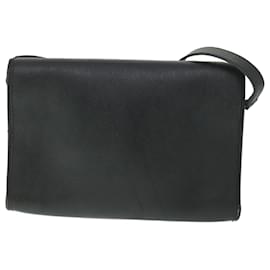 Christian Dior-Christian Dior Honeycomb Canvas Shoulder Bag PVC Leather Black Auth bs8977-Black