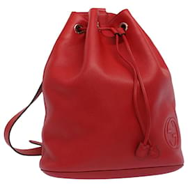 Gucci-GUCCI Soho Backpack Leather Red 368588 Auth FM2801-Red
