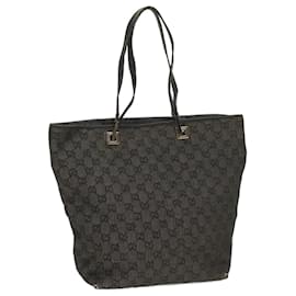 Gucci-gucci GG Canvas Tote Bag black 31243 auth 56348-Black