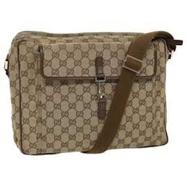 Gucci-GUCCI GG Canvas Shoulder Bag Beige 90474 213532 Auth ac2380-Beige