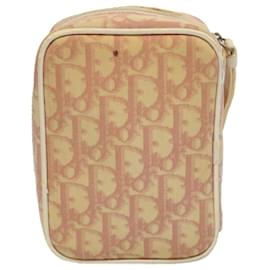Christian Dior-Christian Dior Trotter Canvas Pouch Pink Auth bs8817-Rosa