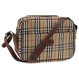 Autre Marque-Burberrys Nova Check Shoulder Bag Canvas Leather 2way Beige Brown Auth fm2829-Brown,Beige