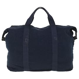 Céline-CELINE C Macadam Canvas Boston Bag Navy Auth ep1860-Navy blue