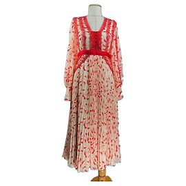 Self Portrait Dress Red Multicolour Polyester Red Multiple colors