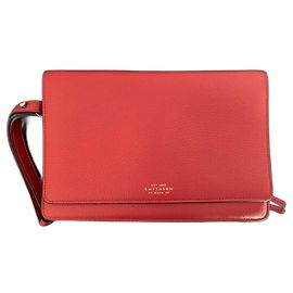 Smythson Burlington Pochette Red Deerskin Red