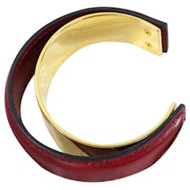 Hermès-Hermès-Manschettenarmband aus rotem Leder-Rot