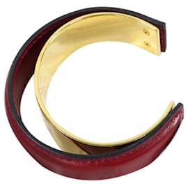 Hermès-Hermes Red Leather Cuff Bracelet-Red