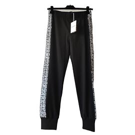 GIVENCHY BLACK EDITION JOGGING PANTS 4G TAG SIDE BANDS. Black