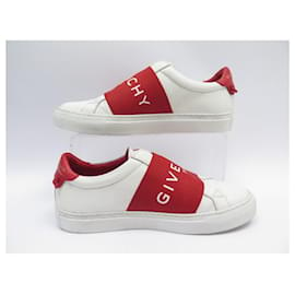 Givenchy-CHAUSSURES GIVENCHY URBAN STREET BE0005E0EB 36 CUIR BLANC SNEAKERS SHOES-Blanc