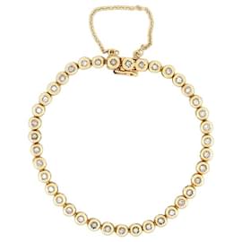 Autre Marque-VINTAGE TENNIS BRACELET SET WITH 39 diamants 1yellow gold ct 18K 11.4GR GOLD-Golden