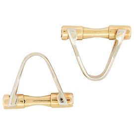 GEMELLI VINTAGE CARTIER CALIPER IN ORO GIALLO E BIANCO 18K 11GEMELLI DA POLSO GR D'oro