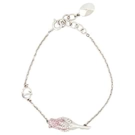 Christian Dior-NEW CHRISTIAN DIOR DNA PINK STRASS B BRACELET0244DNACY002METAL STRAP-Silvery