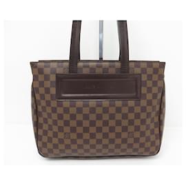 Louis Vuitton-LOUIS VUITTON PARIOLI HANDBAG DAMIER EBENE CANVAS N51123 HAND BAG PURSE-Brown