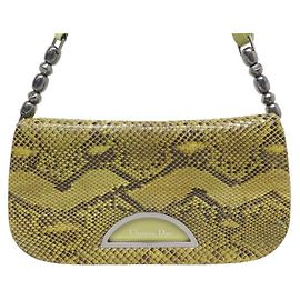 NOVA BOLSA DE MÃO DE COURO VINTAGE CHRISTIAN DIOR MALICE PEARL PYTHON Verde