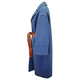 Zimmermann-Manteau en feutre avec ceinture Zimmermann Ladybeetle en laine bleue-Bleu