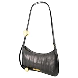 Jacquemus-Le Bisou Perle Shoulder Bag - Jacquemus - Leather - Black-Black