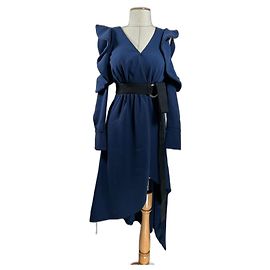 Self portrait Self-Portrait Navy Blue Asymmetric Wrap Dress Blue