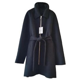 GIVENCHY lined FACE COAT IN BLACK CASHMERE/GREY. Black Grey