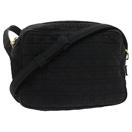 Christian Dior-Christian Dior Lady Dior Canage Shoulder Bag Nylon Black Auth yk9056-Black