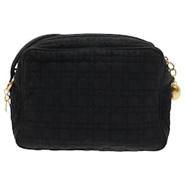 Christian Dior-Christian Dior Lady Dior Canage Shoulder Bag Nylon Black Auth yk9056-Black