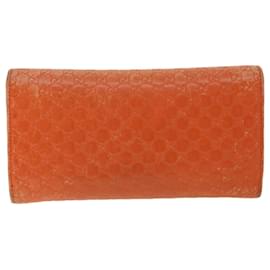 Gucci-GUCCI Micro GG Canvas Long Wallet Orange 449396 auth 56789-Orange