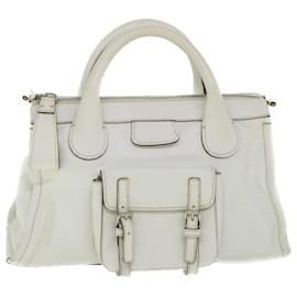 Chloé-Chloe Hand Bag Leather White Auth ar10441-White